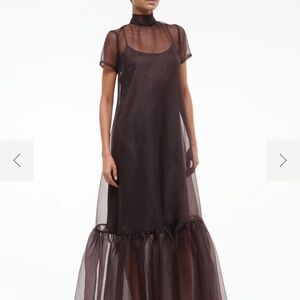 STAUD Sheer Black Maxi Dress